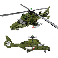 Thumbnail for Building Blocks MOC Military Light Armed Helicopter Mecha Robots Bricks Toys Construction Set Toys - 1