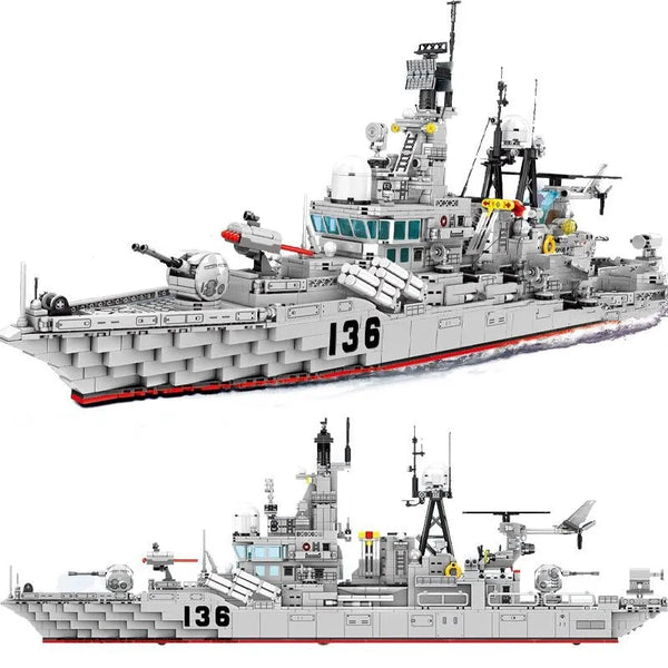 MOC Military Navy 956 Destroyer Battleship Bricks Toy