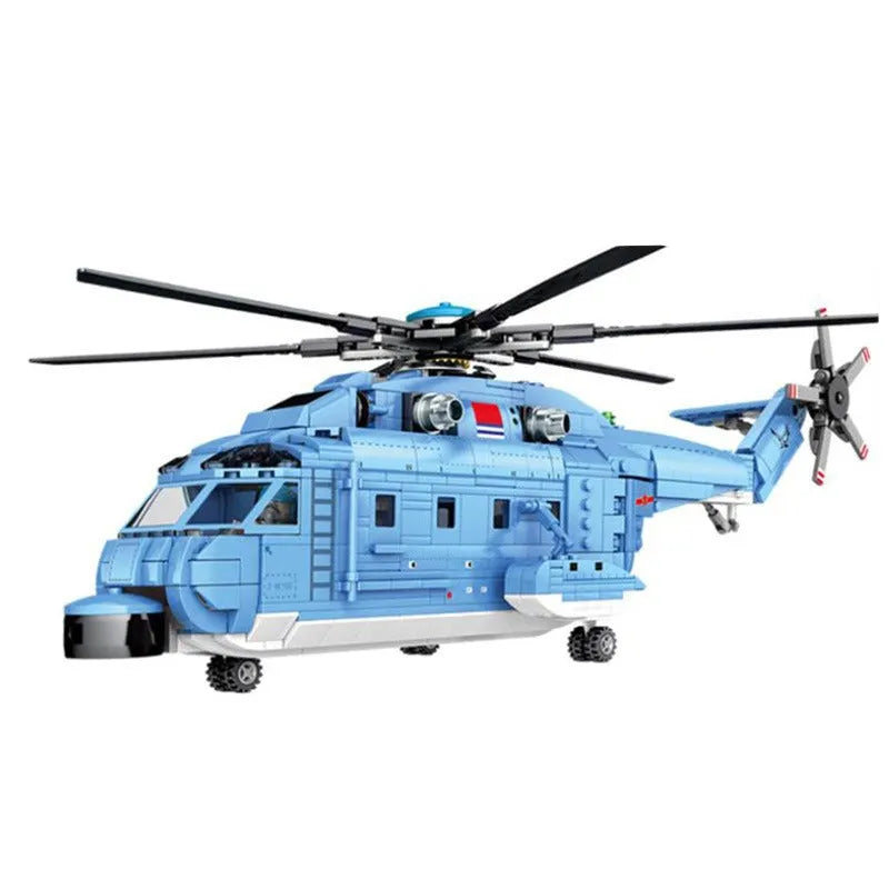 Building Blocks MOC Military Z-18 Utility Helicopter Bricks Toys Construction Set Toys - 6