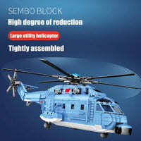 Thumbnail for Building Blocks MOC Military Z-18 Utility Helicopter Bricks Toys Construction Set Toys - 9