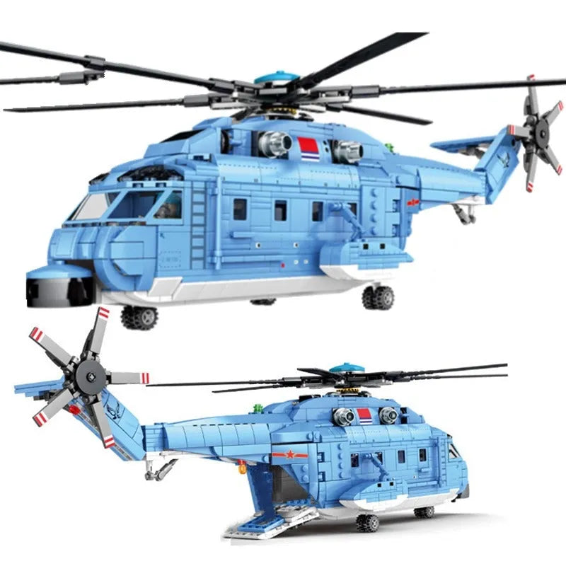 Building Blocks MOC Military Z-18 Utility Helicopter Bricks Toys Construction Set Toys - 1