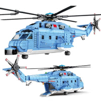 Thumbnail for Building Blocks MOC Military Z-18 Utility Helicopter Bricks Toys Construction Set Toys - 1