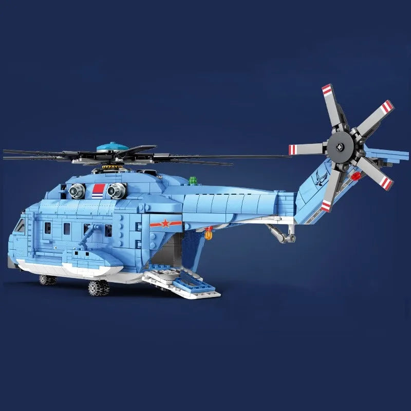 Building Blocks MOC Military Z-18 Utility Helicopter Bricks Toys Construction Set Toys - 5