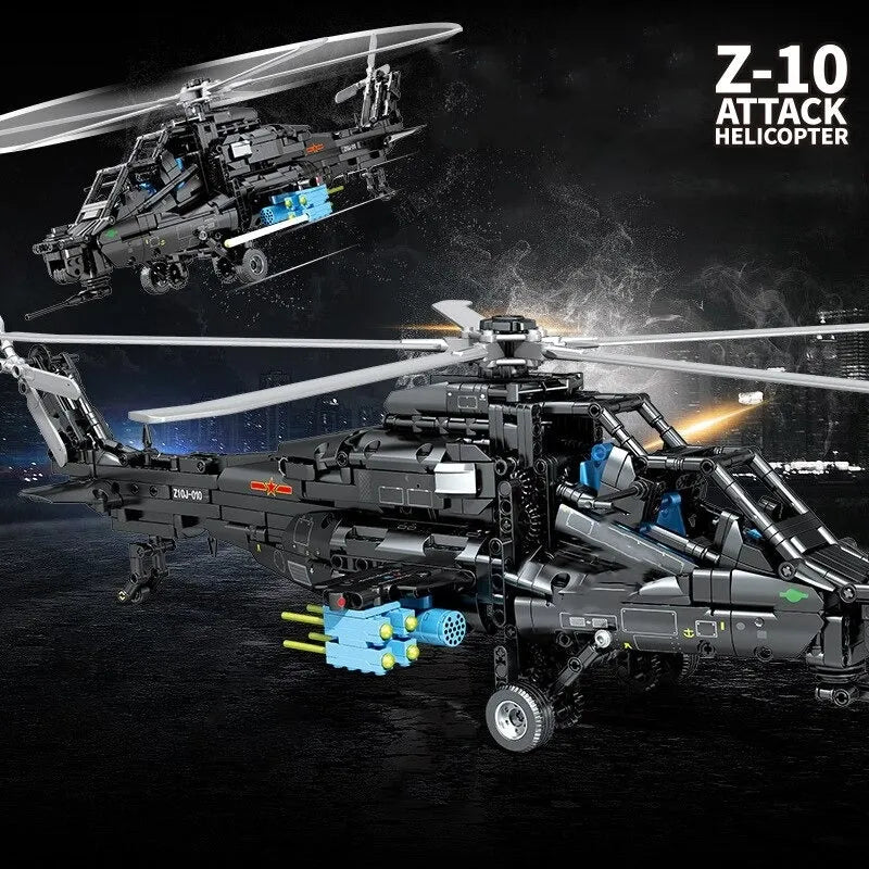 Building Blocks MOC RC Military Z10 Attack Helicopter Bricks Toy - 6