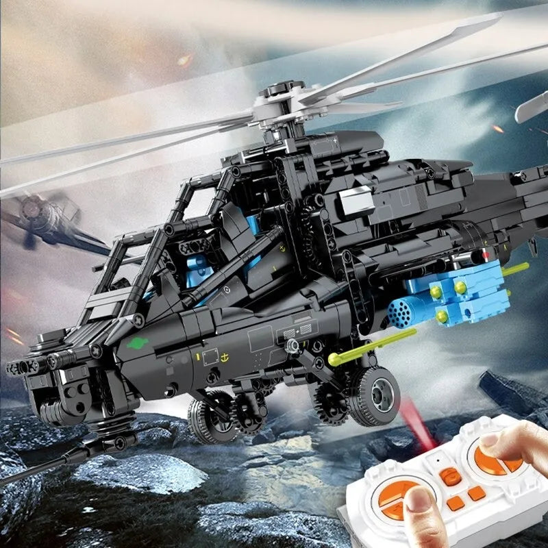 Building Blocks MOC RC Military Z10 Attack Helicopter Bricks Toy - 5