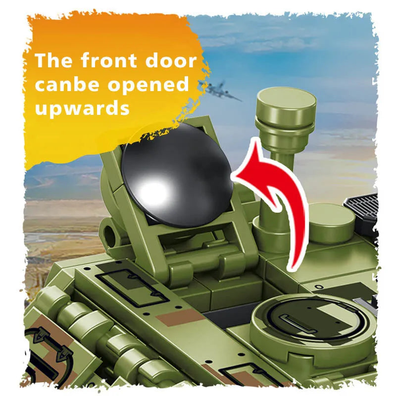 Building Blocks Modern Military Red Arrow Missile Vehicle Bricks Toy Construction Set Toys - 2