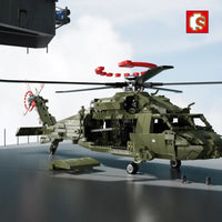 Thumbnail for Building Blocks Tech Military Armed Z20 Attack Helicopter Bricks Toy Construction Set Toys - 4