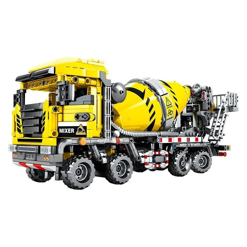 Building Blocks Tech MOC City Cement Mixer Truck Bricks Toys Construction Set Toys - 1