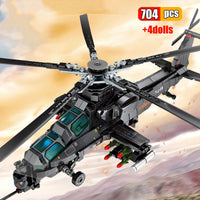 Thumbnail for Building Blocks Tech Z10 SWAT Armed Police Helicopter Bricks Toy Construction Set Toys - 9