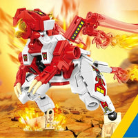 Thumbnail for Building Blocks Transforming Flaming War Mecha Robot Bricks Toys - 9
