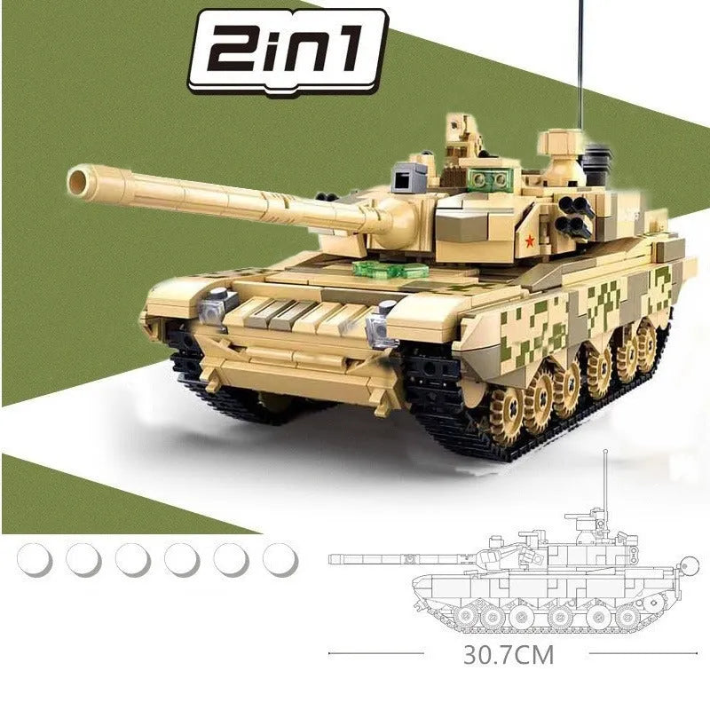 Building Blocks Military MOC 99A MBT Main Battle Tank Kids Bricks Toys Construction Set Toys - 5