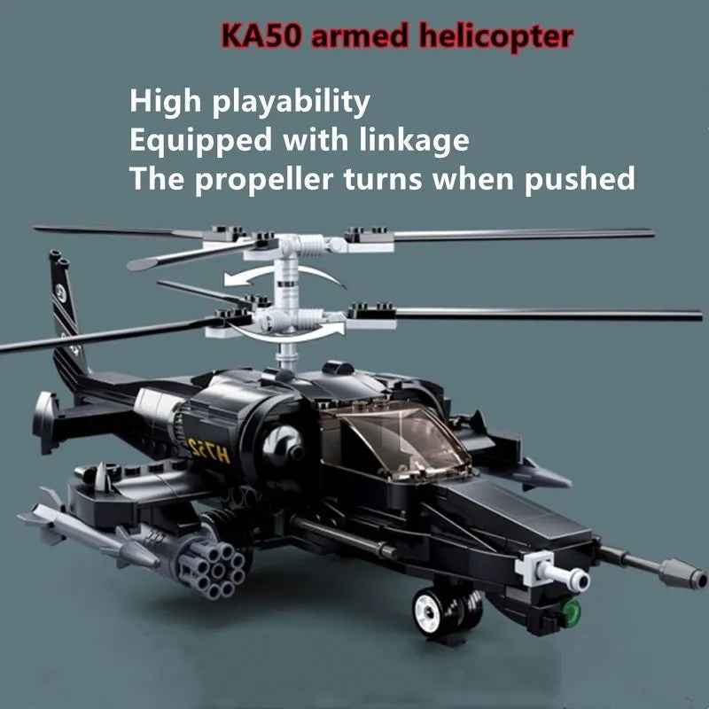 Building Blocks Military MOC KA50 Armed Helicopter Gunship Bricks Toy Construction Set Toys - 6