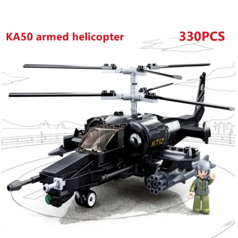 Building Blocks Military MOC KA50 Armed Helicopter Gunship Bricks Toy Construction Set Toys - 5