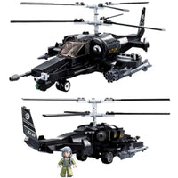 Thumbnail for Building Blocks Military MOC KA50 Armed Helicopter Gunship Bricks Toy - 7