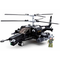 Thumbnail for Building Blocks Military MOC KA50 Armed Helicopter Gunship Bricks Toy Construction Set Toys - 1