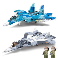 Thumbnail for Building Blocks Military MOC SU-57 Flanker Fighter Jet Bricks Kids Toys Construction Set Toys - 7