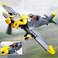 Thumbnail for Building Blocks Military MOC WW2 BF 109 Fighter Aircraft Bricks Toy Construction Set Toys - 4