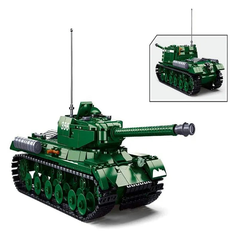 Building Blocks Military MOC WW2 Heavy Main Battle Tank Bricks Toys Construction Set Toys - 1