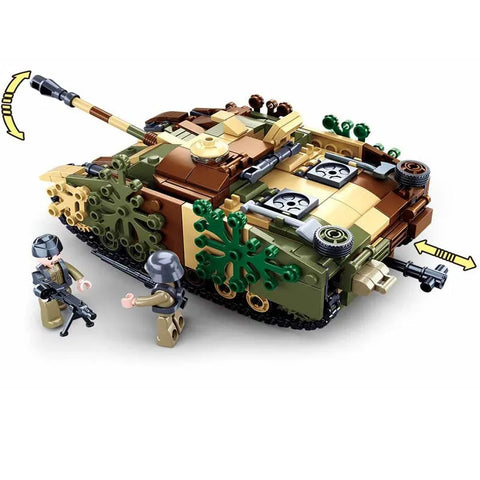 SLUBAN Military Battle M13/40 Tank MOC Building Blocks Set Weapon Army WW2  Soldiers Bricks Classic Model Kids Toys WW II Gifts H0917 From Sihuai04,  $13.62