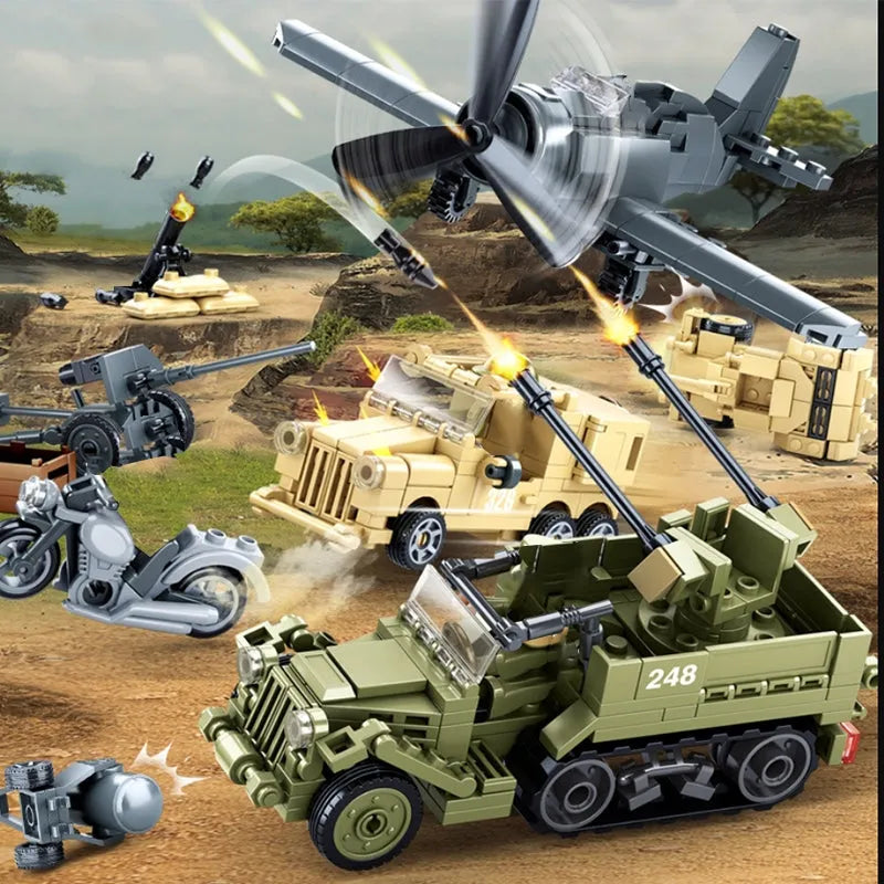 Building Blocks Military WW2 North African Campaign Battle Bricks Toy Construction Set Toys - 7