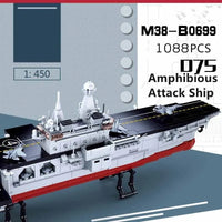 Thumbnail for Building Blocks MOC Military 075 Amphibious Attack War Ship Bricks Toy Construction Set Toys - 2