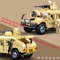 Thumbnail for Building Blocks MOC Military Armored Humvee H1 Off-Road Car Bricks Toy Construction Set Toys - 6