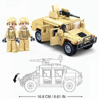 Thumbnail for Building Blocks MOC Military Armored Humvee H1 Off-Road Car Bricks Toy Construction Set Toys - 7