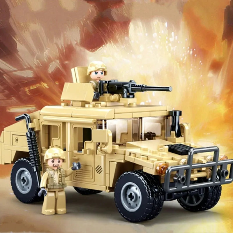 Building Blocks MOC Military Armored Humvee H1 Off-Road Car Bricks Toy Construction Set Toys - 4