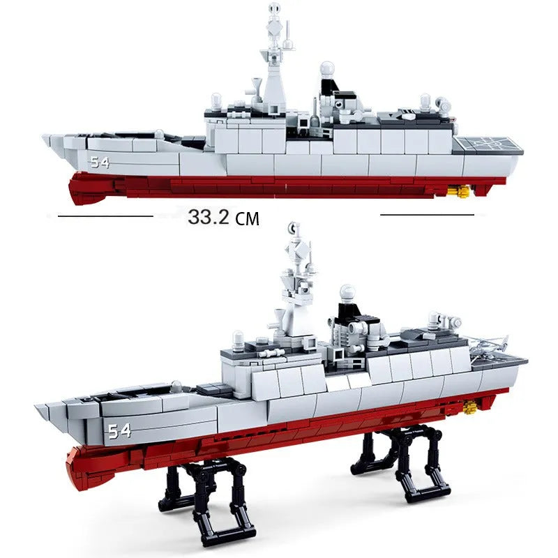 Building Blocks MOC Military NAVY 054A Escort Warship Bricks Toy Construction Set Toys - 7