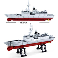 Thumbnail for Building Blocks MOC Military NAVY 054A Escort Warship Bricks Toy Construction Set Toys - 7