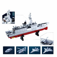 Thumbnail for Building Blocks MOC Military NAVY 054A Escort Warship Bricks Toy Construction Set Toys - 6