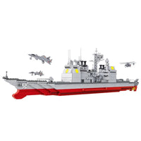 Thumbnail for Building Blocks MOC Military WW2 NAVY Cruiser Warship Bricks Kids Toy Construction Set Toys - 2