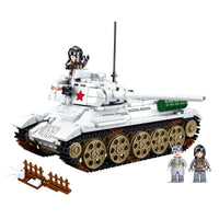 Thumbnail for Building Blocks MOC Military WW2 T34 Medium Battle Tank Bricks Toy Construction Set Toys - 4