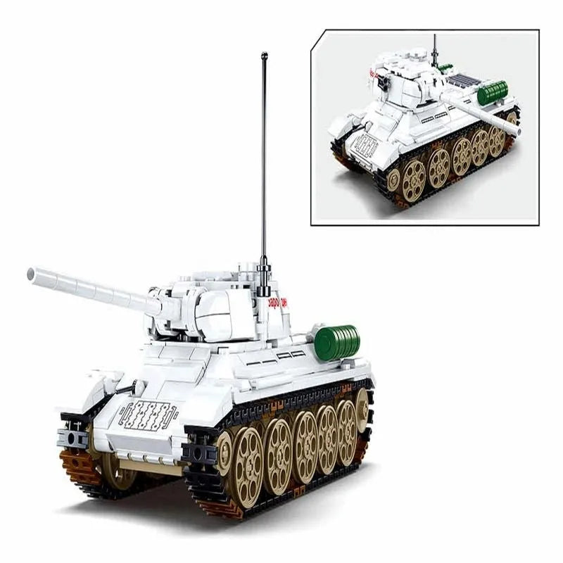 Building Blocks MOC Military WW2 T34 Medium Battle Tank Bricks Toy - 2