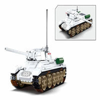 Thumbnail for Building Blocks MOC Military WW2 T34 Medium Battle Tank Bricks Toy Construction Set Toys - 2