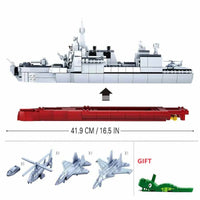 Thumbnail for Building Blocks MOC WW2 Navy 055 Destroyer Cruiser Warship Bricks Toy Construction Set Toys - 6