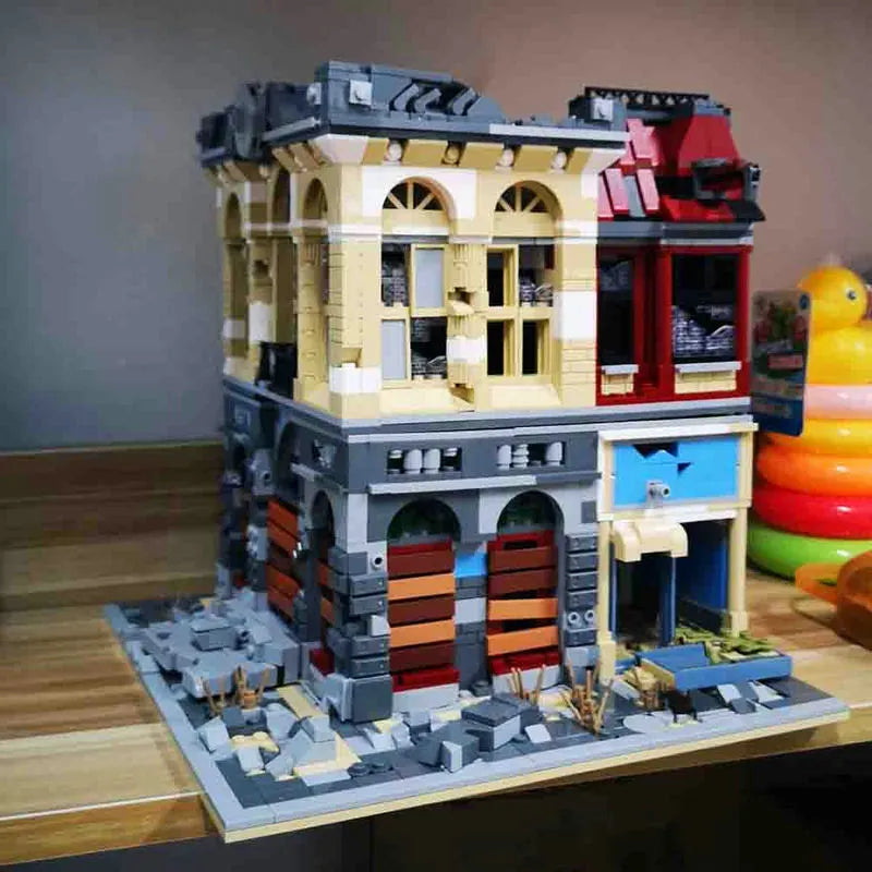 Building Blocks MOC K126 Experts Ruin City Bank Apocalypse Bricks Toys Construction Set Toys - 10