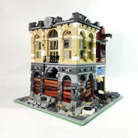 Thumbnail for Building Blocks MOC K126 Experts Ruin City Bank Apocalypse Bricks Toys Construction Set Toys - 12