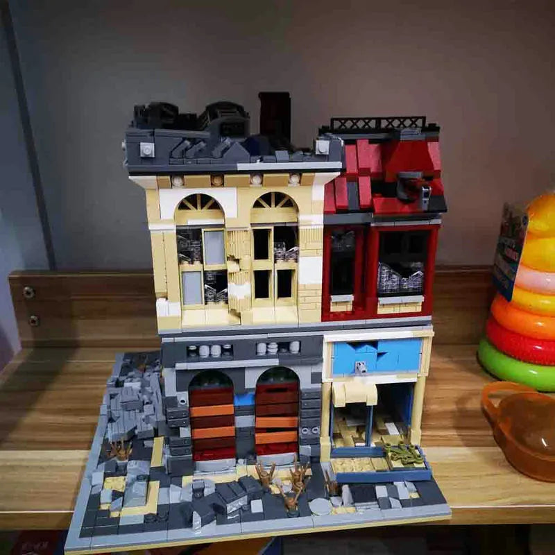 Building Blocks MOC K126 Experts Ruin City Bank Apocalypse Bricks Toys Construction Set Toys - 9