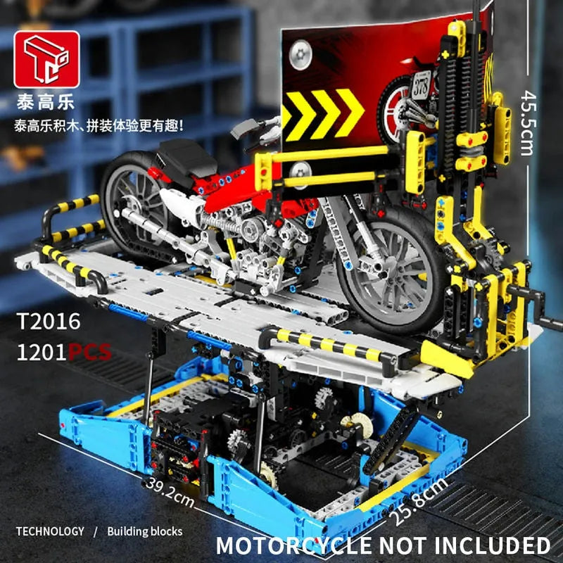 Building Blocks MOC City Motorcycle Test Bench Display Bricks Kids Toy Construction Set Toys - 8