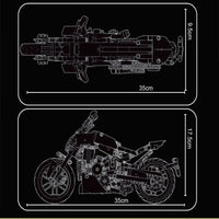 Thumbnail for Building Blocks MOC Classic Motorcycle Ducati Diavel 1260 Bricks Toys T3035 - 7