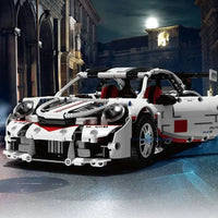 Thumbnail for Building Blocks MOC Motorized RC Porsche 911 RSR Sports Car Bricks Toy T2008 - 6