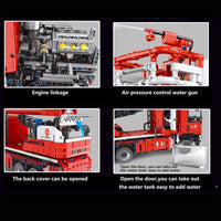 Thumbnail for Building Blocks MOC T4008 RC APP Fire Water City Rescue Truck Bricks Toy Construction Set Toys - 3