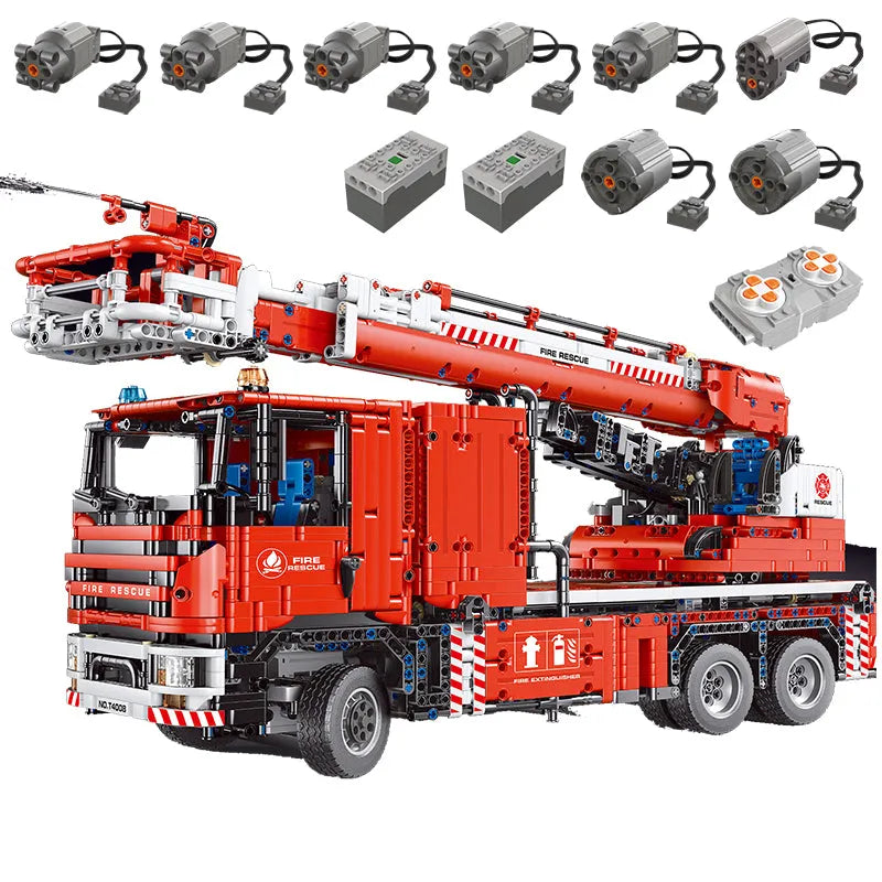 Building Blocks MOC T4008 RC APP Fire Water City Rescue Truck Bricks Toy Construction Set Toys - 1