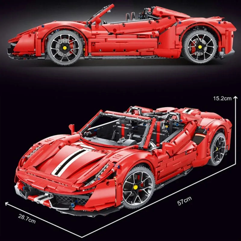 Building Blocks MOC T5005 Ferrari 488 Super Racing Sports Car Bricks Toys Construction Set Toys - 3