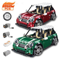 Thumbnail for Building Blocks MOC T5025B Motorized RC MINI Cooper S Sports Car Bricks Toy Construction Set Toys - 3