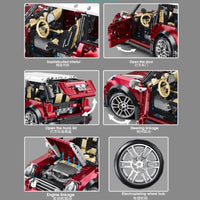 Thumbnail for Building Blocks MOC T5025B Motorized RC MINI Cooper S Sports Car Bricks Toy Construction Set Toys - 9