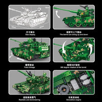 Thumbnail for Building Blocks MOC WW2 Motorized RC ZTZ 99A Battle Tank Bricks Toys Construction Set Toys - 3