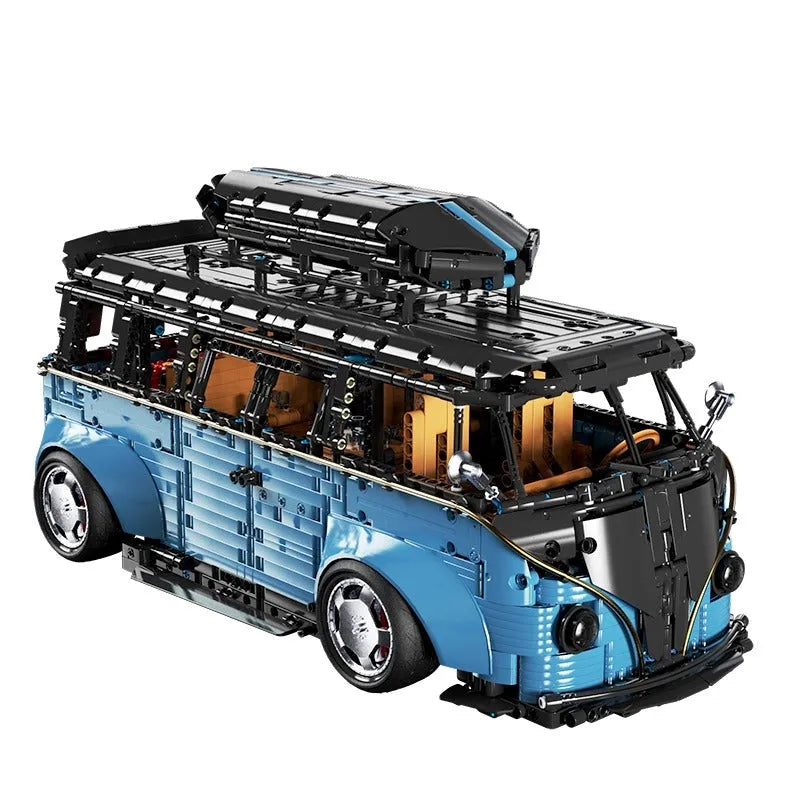 Building Blocks Tech MOC Electroplated Camper Bus Van Bricks Toy T5022A Construction Set Toys - 1