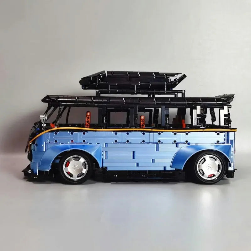 Building Blocks Tech MOC Electroplated Camper Bus Van Bricks Toy T5022A Construction Set Toys - 8